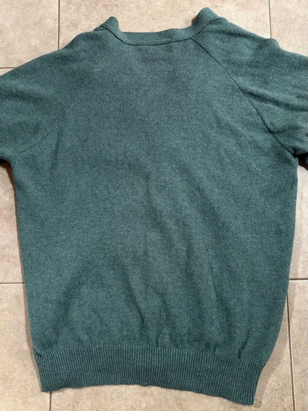 Vintage London Fog Men’s Knit Cardigan Sweater Teal preppy V-Neck Button Front